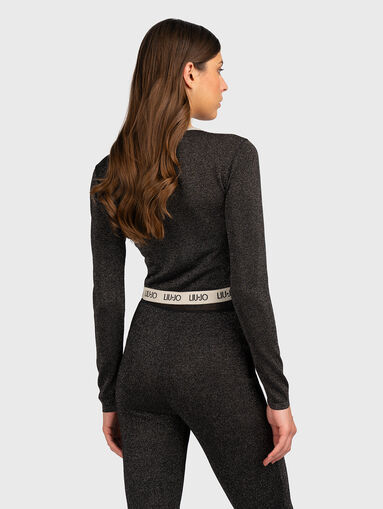 Cropped sweater with lurex threads - 3