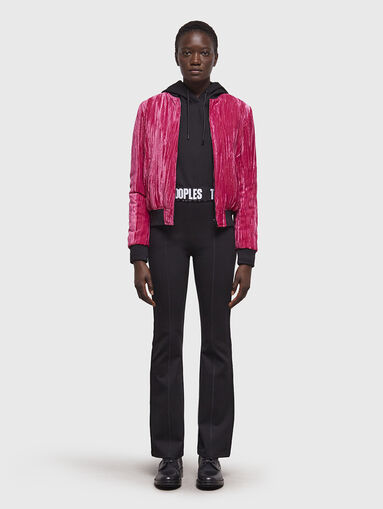 Velvet bomber jacket in fuxia colour - 5