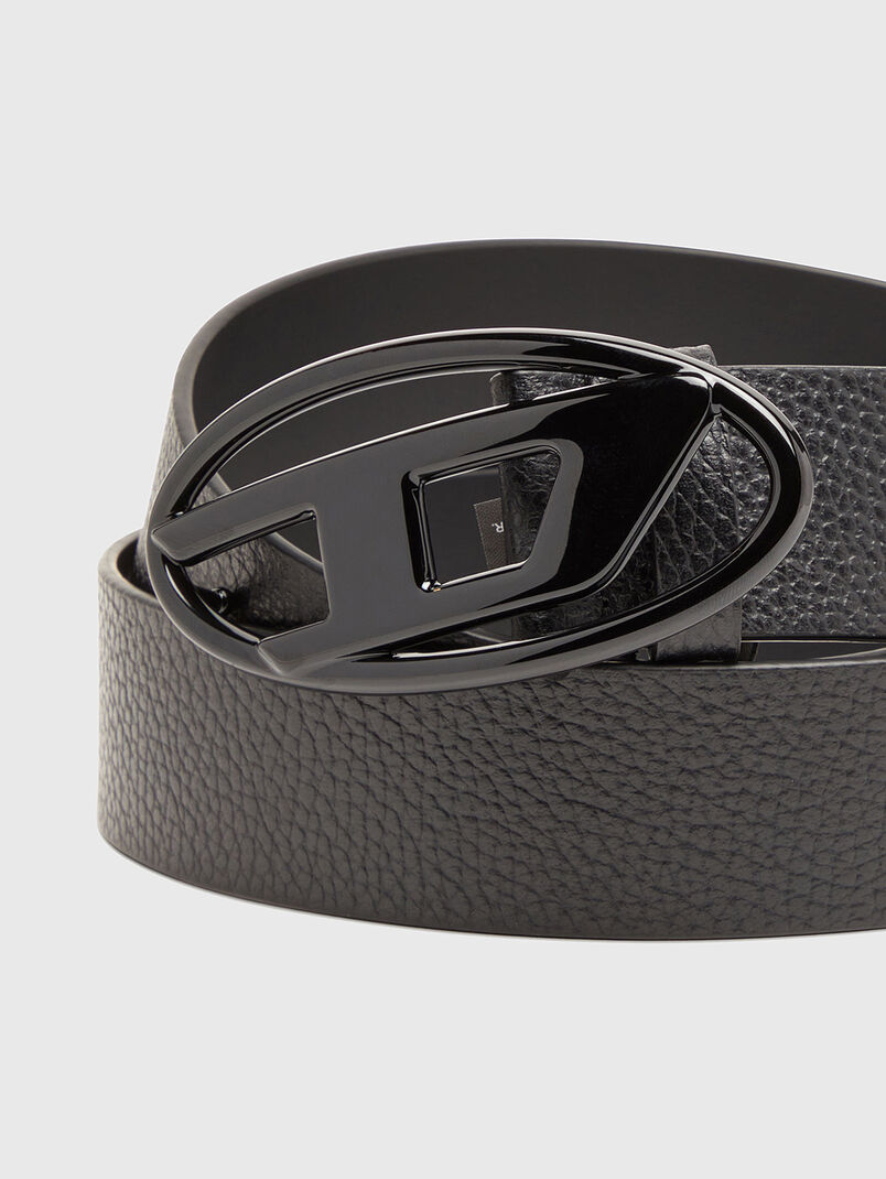 D LOGO B-1DR leather belt with log buckle - 3