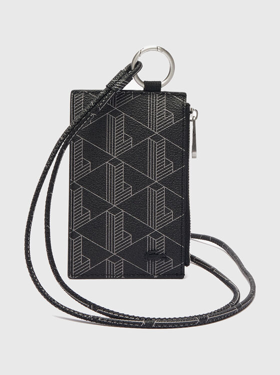 Suport de card negru cu logo monogramă - 1
