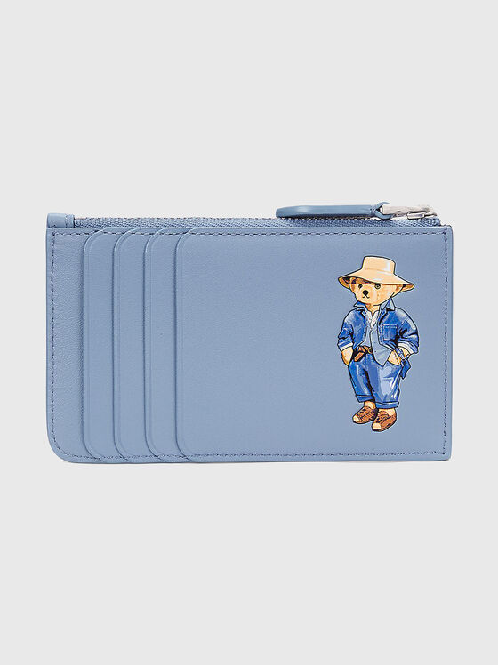 Suport de carduri din piele cu imprimeu Polo Bear - 1