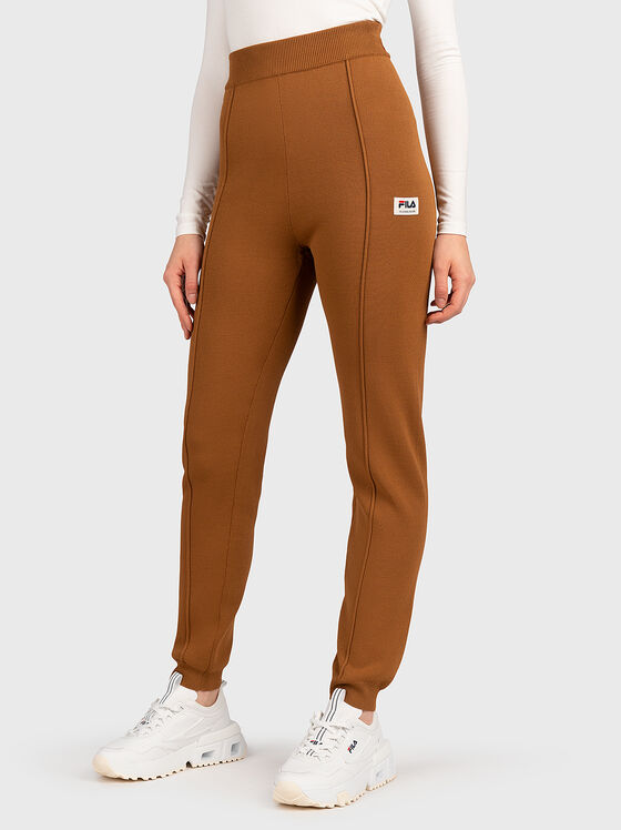 TARAZONA brown sports trousers with high waist - 1