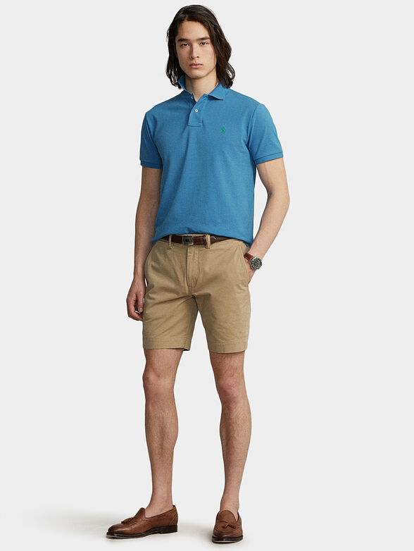 Blue Polo shirt with contrast logo embroidery - 2