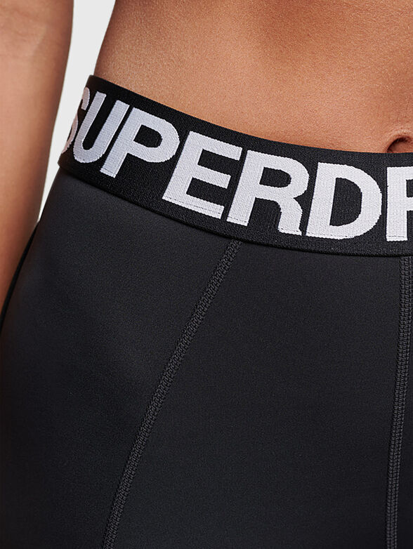 TRAIN black sports leggings with logo detail - 3