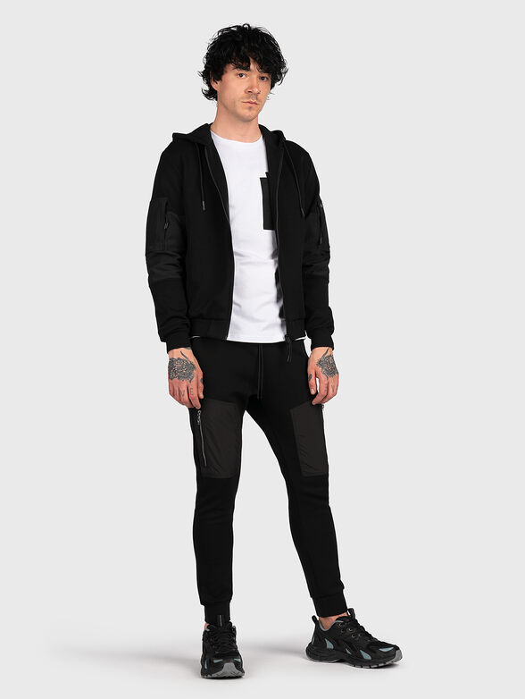 Sports trousers with accent zips and logo - 4