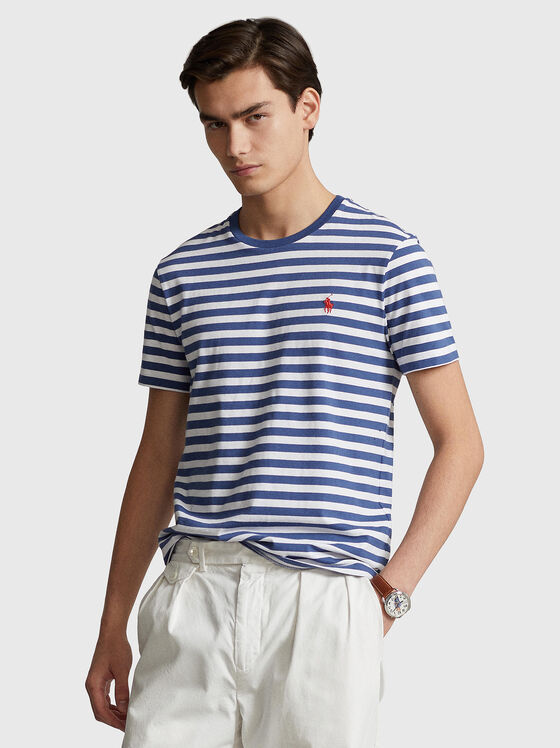 Tricou din bumbac cu dungi - 1