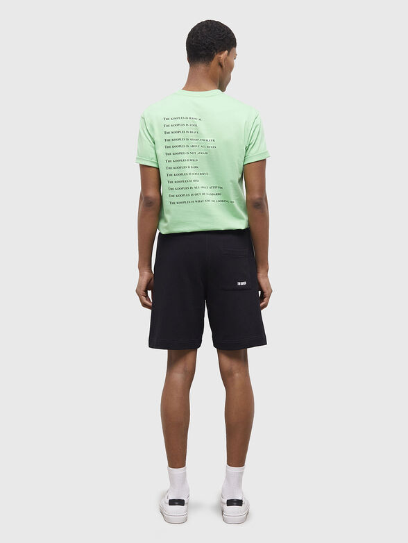 Black cotton shorts with logo detail - 2