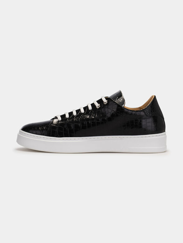 Black sneakers with crocodile texture - 4