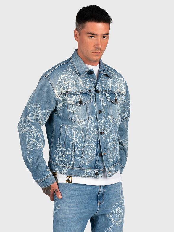 Denim jacket with white print - 1