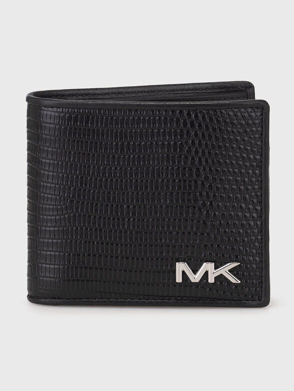 Leather wallet with logo  - 1