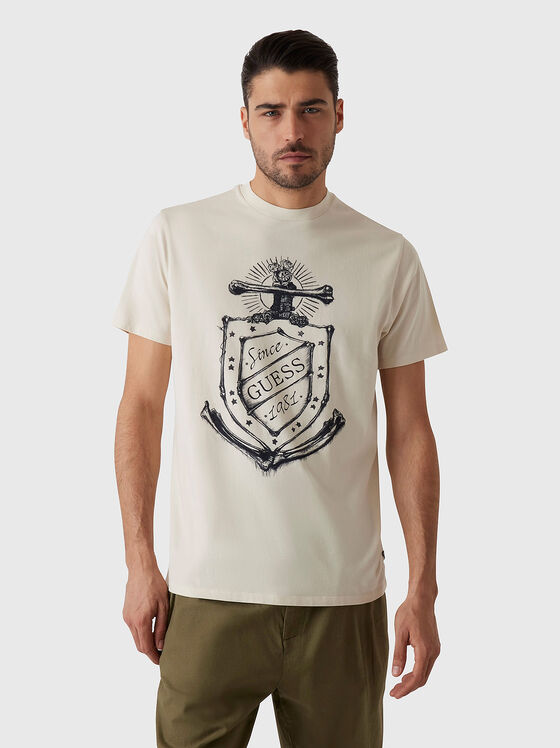 Tricou cu imprimeu contrastant - 1