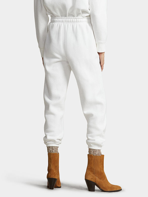White cotton blend sports pants - 2