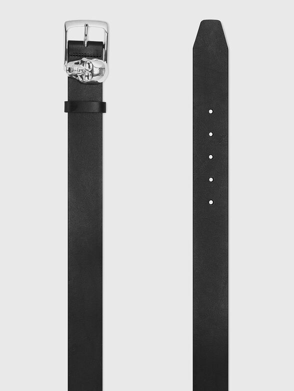 Leather belt with accent buckle - 2