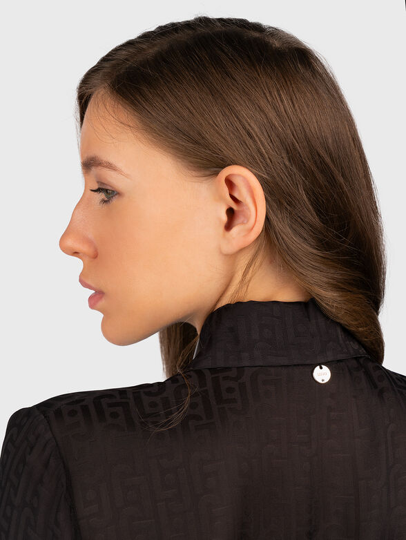 Shirt dress with satin effect - 4