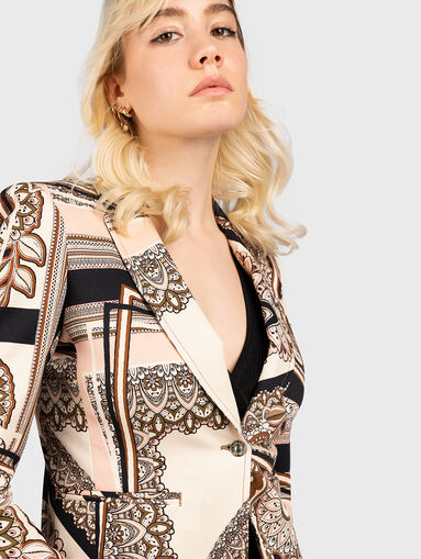 Cropped jacket with multicoloured print - 4
