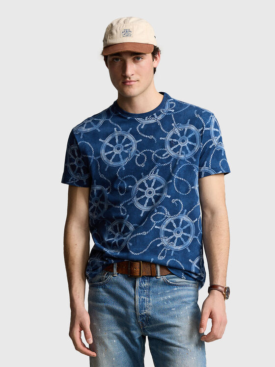 Tricou albastru cu imprimeu - 1