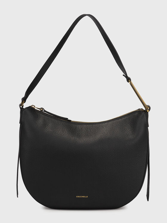 Black hobo bag with metal accent - 1