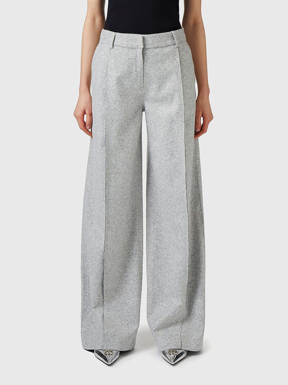 Pantaloni din amestec de lână evazați - 1