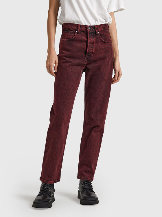 Jeans CELYN in burgundy colour - 1