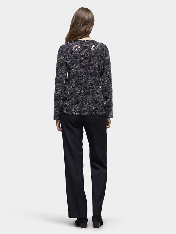 Black blouse with sparkling gemstones - 2