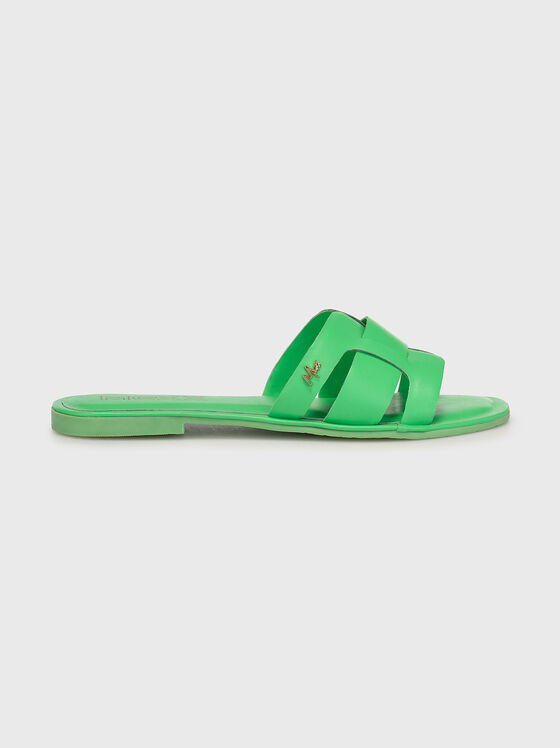 JACEY leather slippers in black - 1