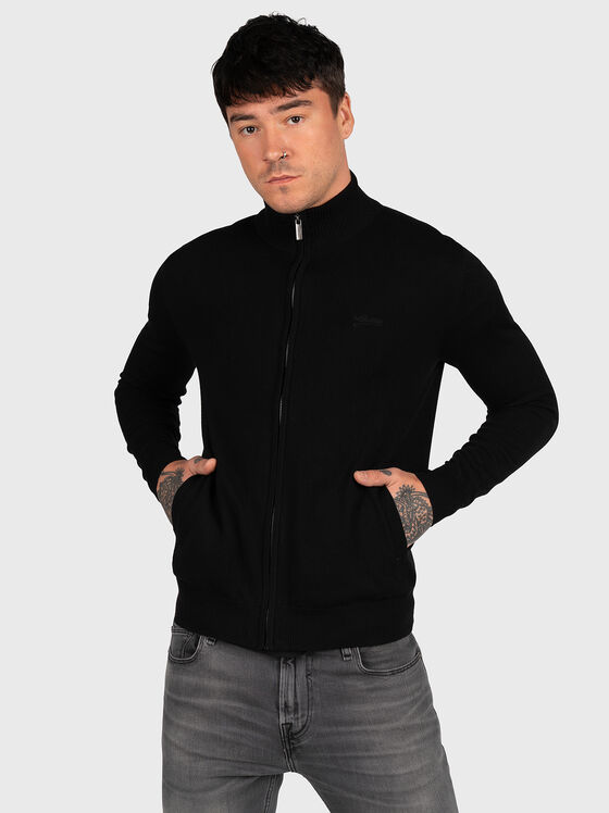 Cardigan ORVAL cu fermoar și logo brodat - 1