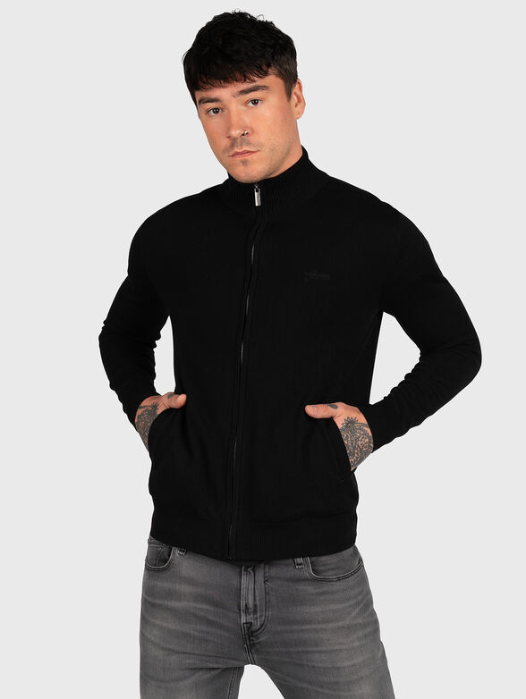 ORVAL cardigan with zip and embroidered logo - 1