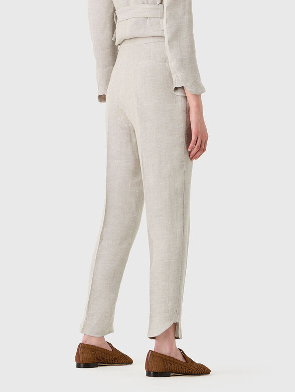 Linen trousers with darts - 2