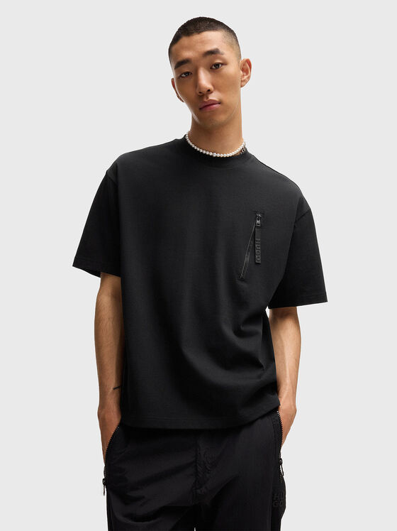 Tricou cu fermoar de accent - 1