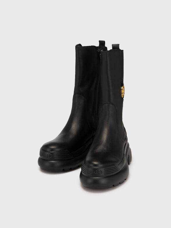 AMY 10 leather ankle boots with logo detail - 6