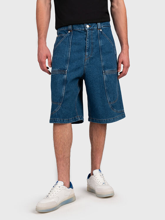 Blue denim shorts - 1