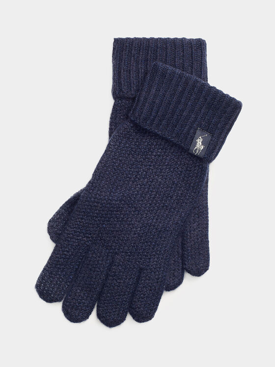 Mănuși albastre tricotate - 1