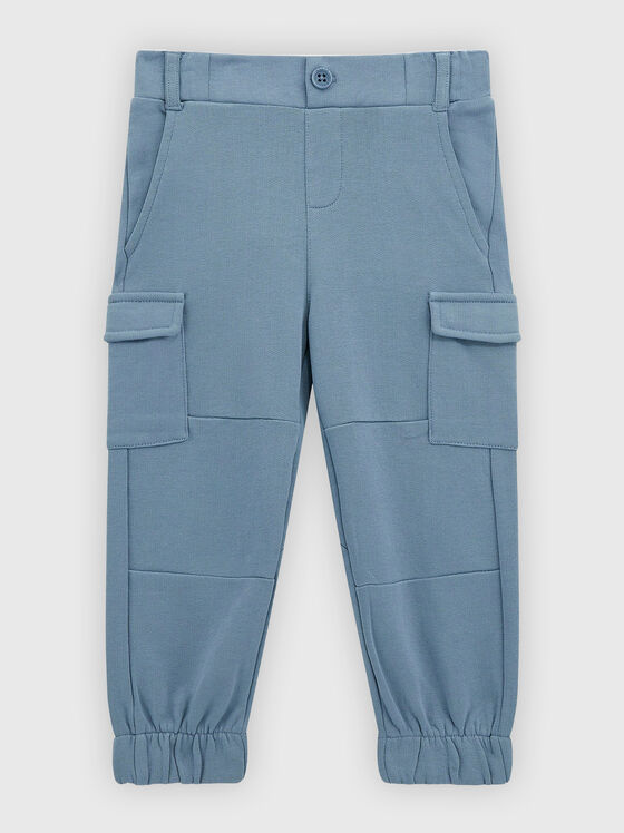 Pantaloni cargo cu detaliu logo - 1