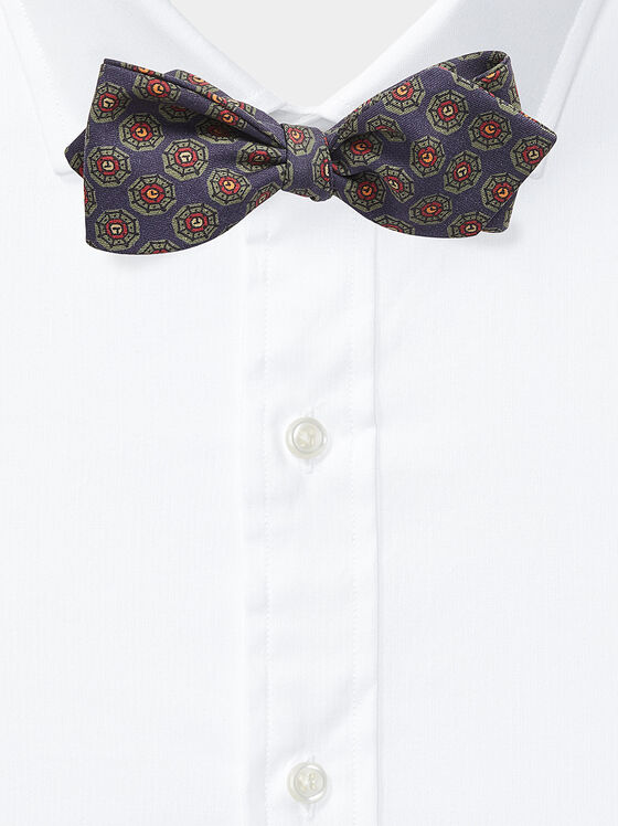 Silk bow tie with multicolor pattern - 1
