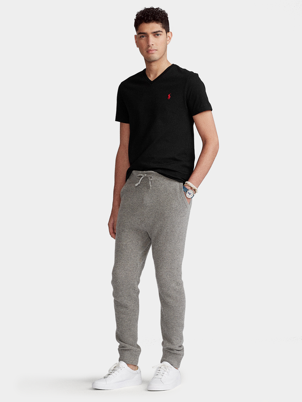 Black t-shirt with logo embroidery - 2