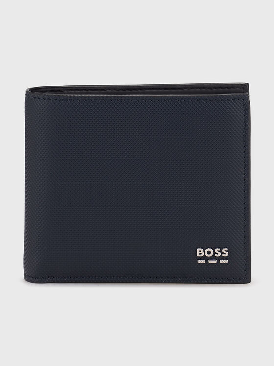 Navy blue wallet with embossed logo - 1