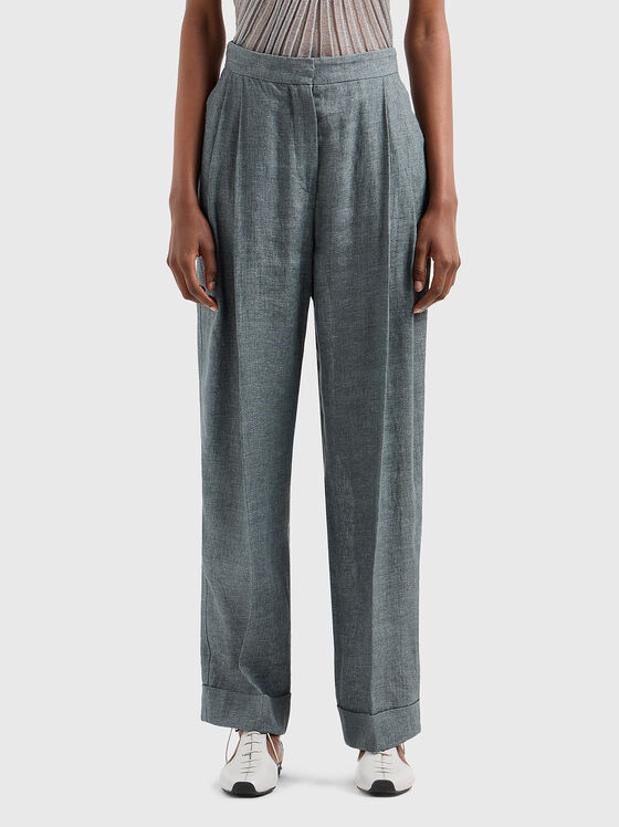 Pantaloni gri cu pliuri - 1
