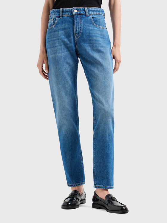Black jeans with logo detail  - 1