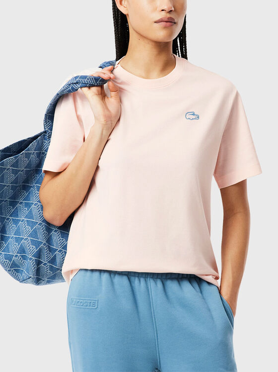 Tricou din bumbac cu decolteu oval - 1