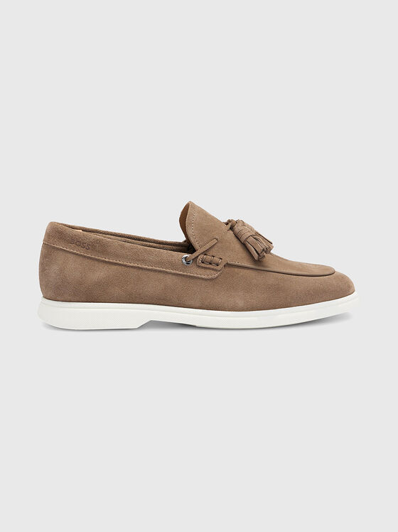 SIENNE beige suede moccasins  - 1