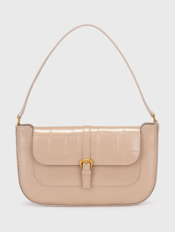 MIRANDA croco embossed leather shoulder bag - 1