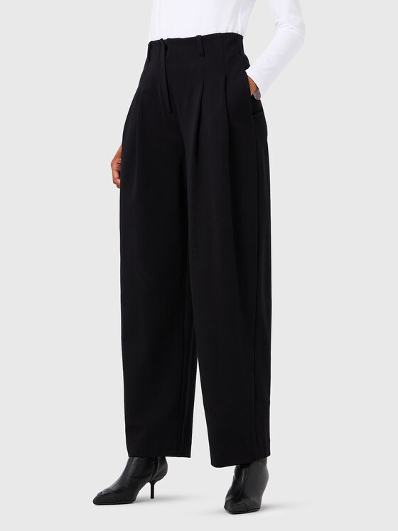 Pantaloni cu talie înaltă și încrețituri - 1