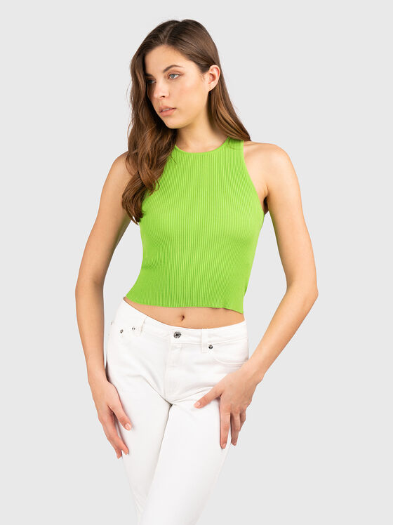 Cropped viscose blend tank top - 1