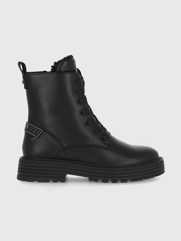 Black ankle boots with logo detail - 1