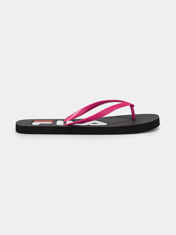Șlapi fucsia de plajă TROY cu accent - 1