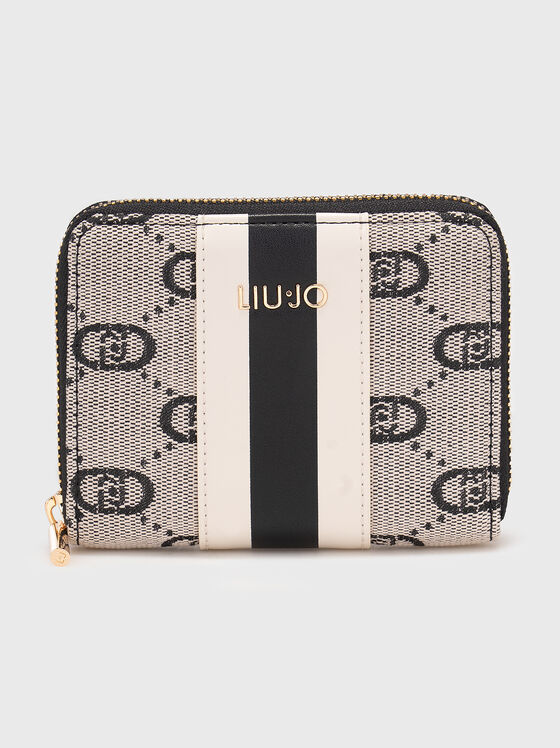 Wallet with monogram print in black - 1