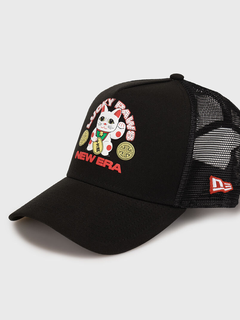 TRUCKER black cap with contrasting print - 3