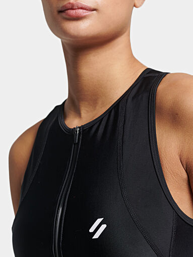 One-piece sports swimsuit with zipper - 3