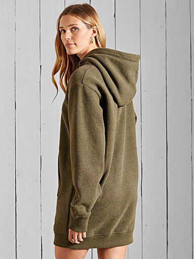 Hooded dress with embroidered logo detail - 3