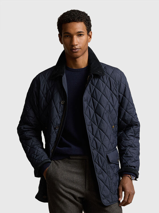 Navy blue quilted jacket - 1